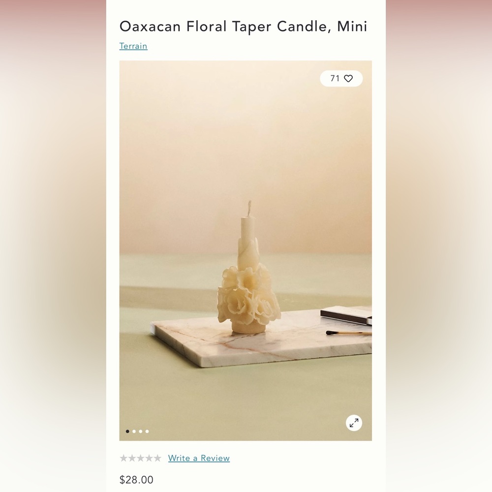 Anthropologie handmade candle